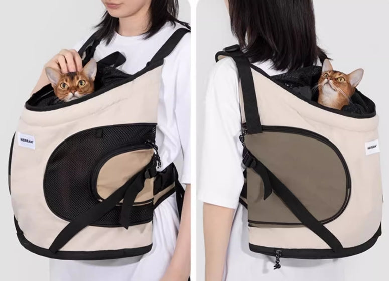 Front breathable canvas cat bag