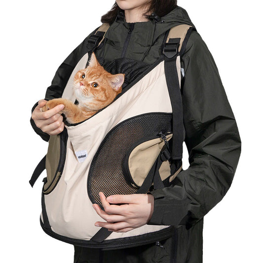 Front breathable canvas cat bag