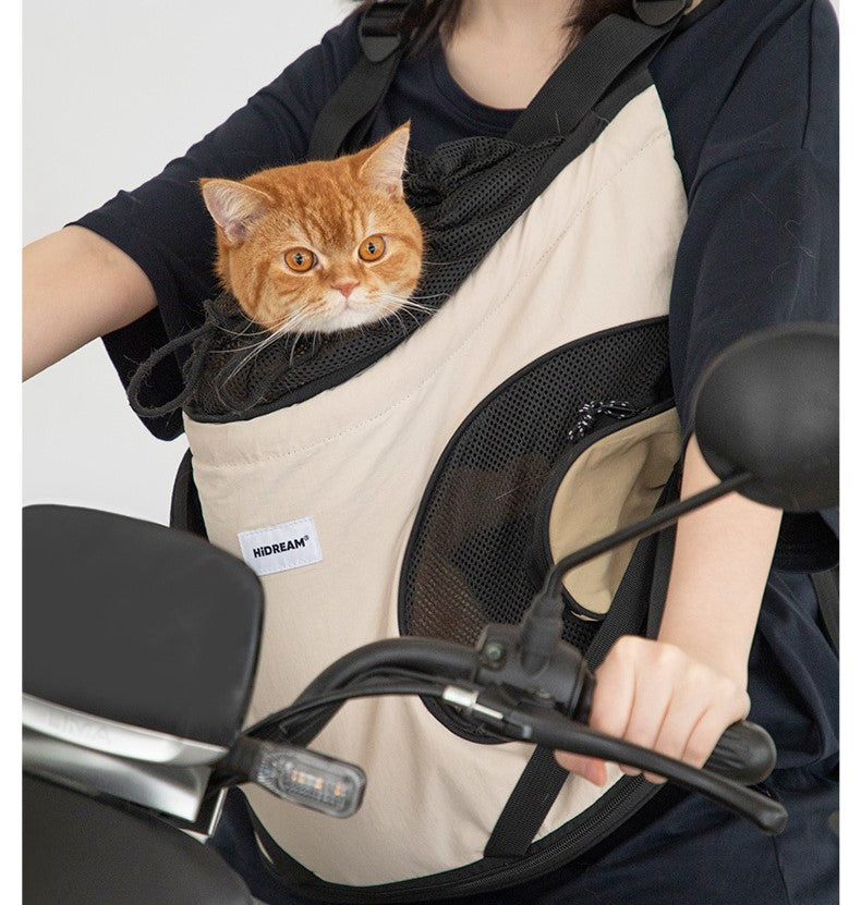 Front breathable canvas cat bag